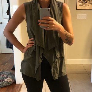 Army Green Vest with Tie Waist
